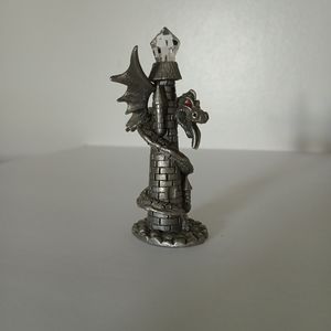 Spoontiques Pewter Dragon and Castle with Crystal 1986 R607